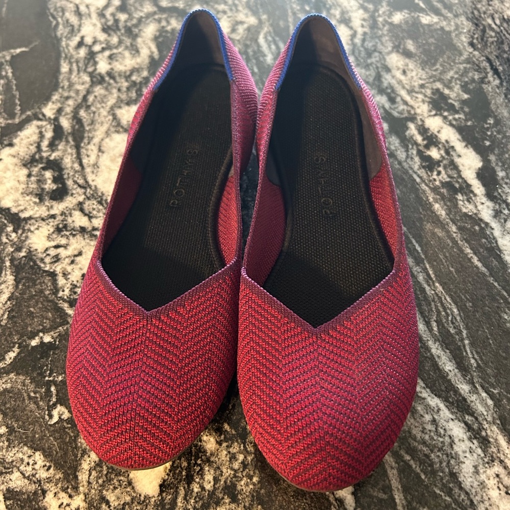 Rothy's Women's Cabernet herringbone flats